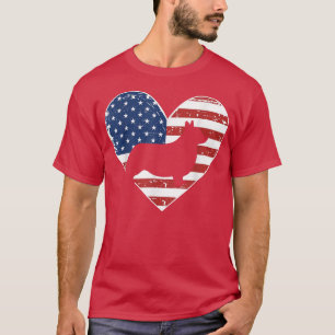 Vintage American Flag 4th of July Corgi Dad Mum Do T-Shirt