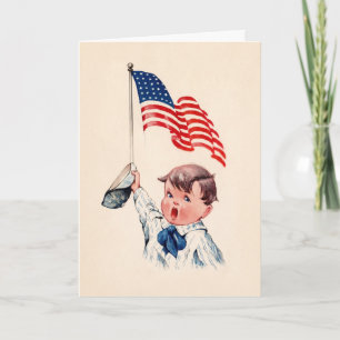 Vintage American Flag 4th of July Greeting card