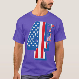 Vintage American Flag 4th Text T-Shirt