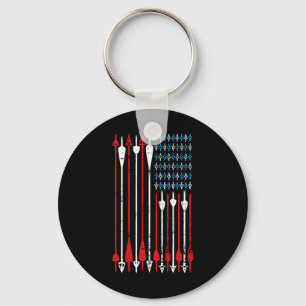 Vintage American Flag Archery Bow Hunting  Key Ring