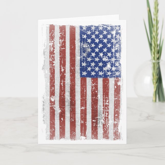 Vintage American Flag Art Card (Front)