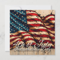 Vintage American Flag Art for 4th of July