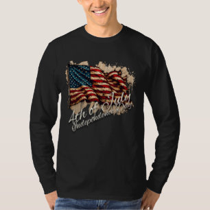Vintage American Flag Art for 4th of July T-Shirt