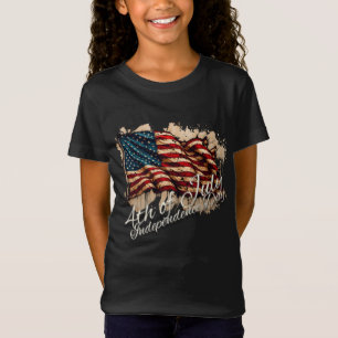 Vintage American Flag Art for 4th of July T-Shirt