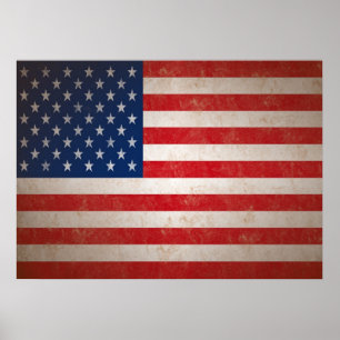 Vintage American Flag Art Print