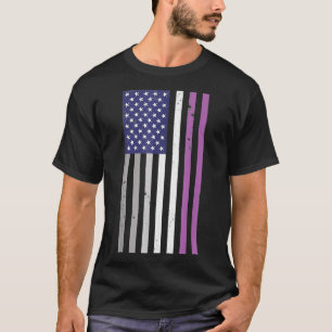 Vintage American Flag Asexual Ace Pride LGBTQ 4th T-Shirt