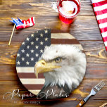 Vintage American Flag, Bald Eagle, Family Reunion Paper Plate<br><div class="desc">Elevate your family gatherings with our Vintage American Flag & Bald Eagle Family Reunion Paper Plates. These unique plates are adorned with the classic stars and stripes design, with the majestic bald eagle emblem soaring high, instilling a sense of patriotism and unity. Perfect for 4th of July celebrations, birthdays, or...</div>