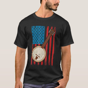 Vintage American Flag Banjo Music Banjo T-Shirt