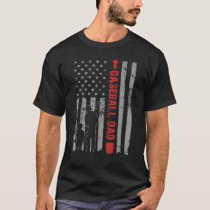 Vintage American Flag Baseball Dad Design American T-Shirt
