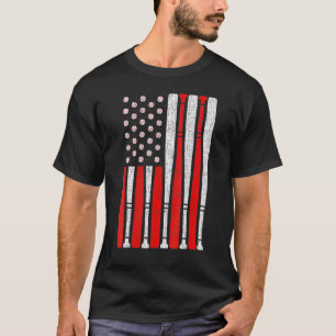 Vintage American Flag Baseball Dad Men Boy Kids 4t T-Shirt