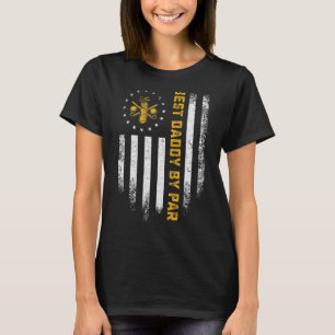 Vintage American Flag Best Daddy By Par Funny Golf T-Shirt