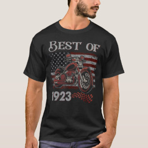 Vintage American Flag Best Of 1923 Motorcycle Birt T-Shirt