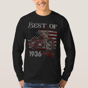 Vintage American Flag Best Of 1936 Motorcycle Birt T-Shirt