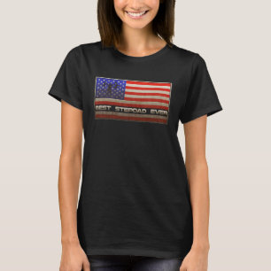 Vintage American Flag Best Stepdad Ever Father's T-Shirt