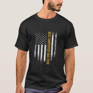 Vintage American Flag Best Woodworking Carpenter D T-Shirt