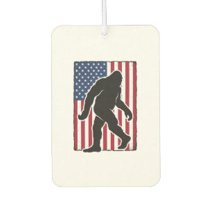 Vintage American Flag Bigfoot Silhouette Vector De Car Air Freshener