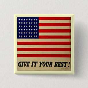 Vintage American Flag Button
