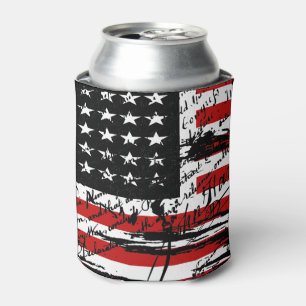 Vintage American Flag Can Cooler