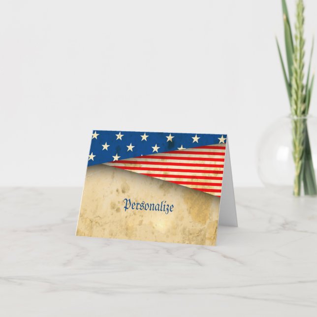 Vintage American Flag Card (Front)