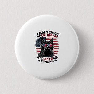 Vintage American Flag Cat Dad Father's Day Kitten 6 Cm Round Badge
