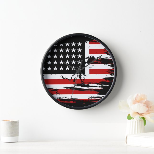 Vintage American Flag Clock (Home)