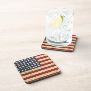 Vintage American Flag Cork Coaster