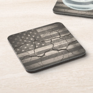 Vintage American Flag Cracked Coaster