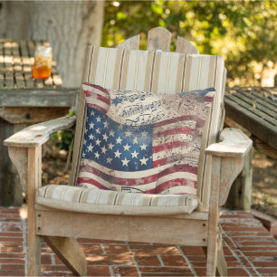 Vintage American Flag  Cushion