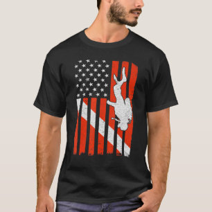 Vintage American Flag Diver Down Dive Us Flag Scub T-Shirt