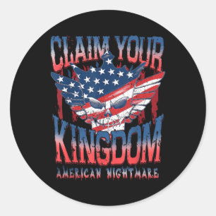 Vintage American Flag Dream Claim Your Kingdoms S  Classic Round Sticker