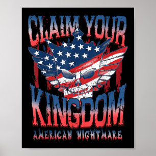 Vintage American Flag Dream Claim Your Kingdoms S Poster