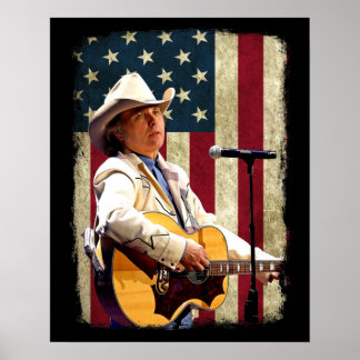Vintage American Flag Dwight Yoakam Legend.png Poster