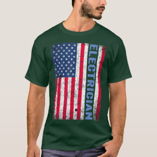 Vintage American Flag Electrician Shirt Gift of