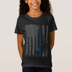 Vintage American Flag Fishing Fishing T-Shirt