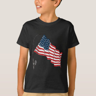 Vintage American Flag Fishing Rod Fishing Lover Fi T-Shirt