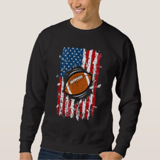 Vintage American Flag Football Patriotic Us Flag S Sweatshirt