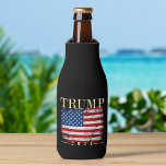 Vintage American Flag Gold Trump 2024 Bottle Cooler<br><div class="desc">Vintage weathered and worn style American flag in the background of regal and elegant golden gold leaf-look Trump 2024 for the Republicans in the Presidential Election.</div>