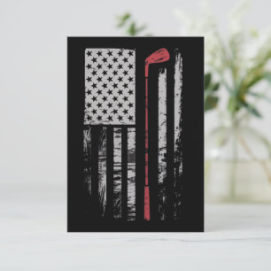 Vintage American Flag Golf Club Gift Golfer  Invitation