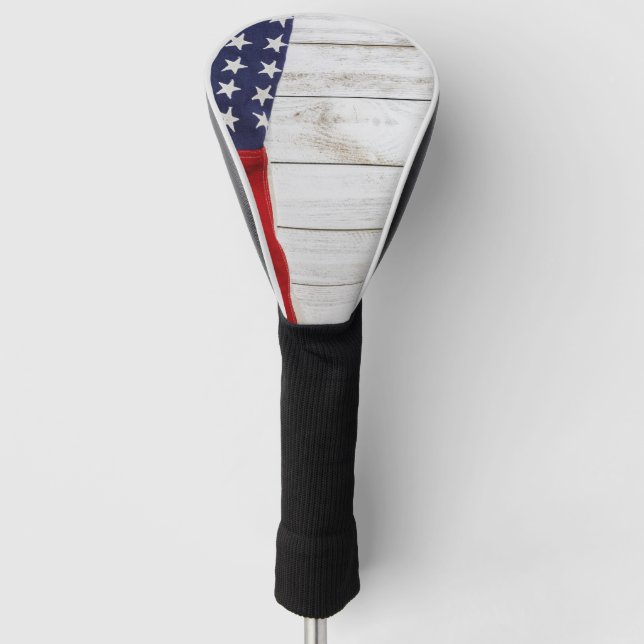 Vintage American Flag Golf Head Cover (Front)