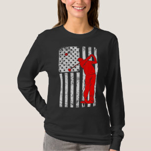 Vintage American Flag Golf Team Retro 4th July T-Shirt