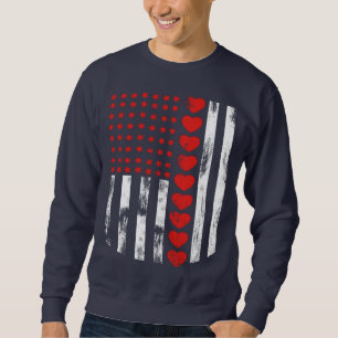 Vintage American Flag Heart Family Matching outfit Sweatshirt