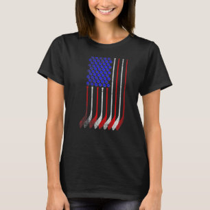 Vintage American Flag Hockey Apparel 4th July Men T-Shirt