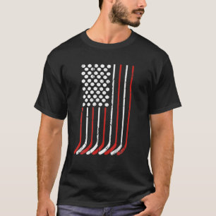 Vintage American Flag Hockey Apparel 4Th July Men T-Shirt
