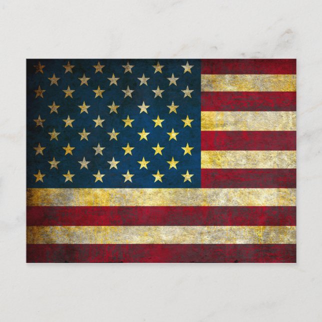 Vintage American Flag Holiday Postcard (Front)