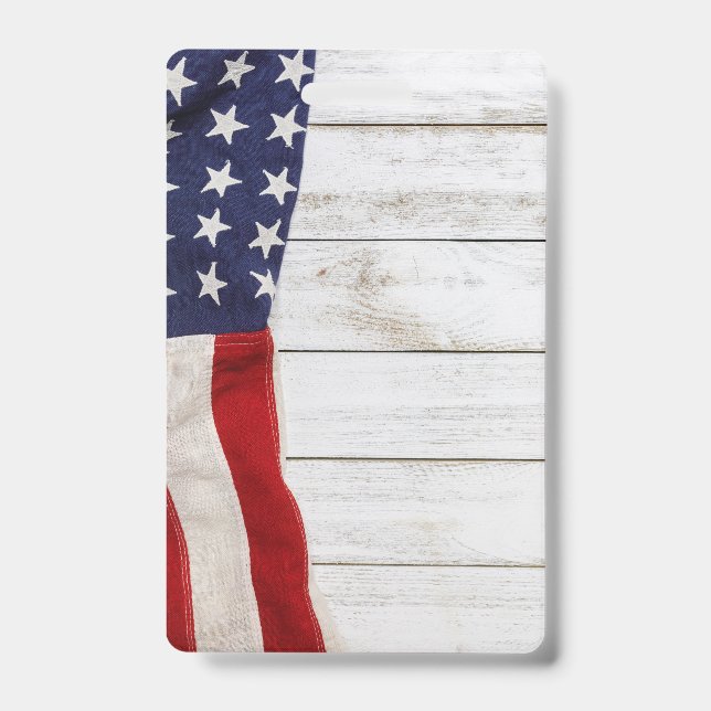 Vintage American Flag ID Badge (Front)
