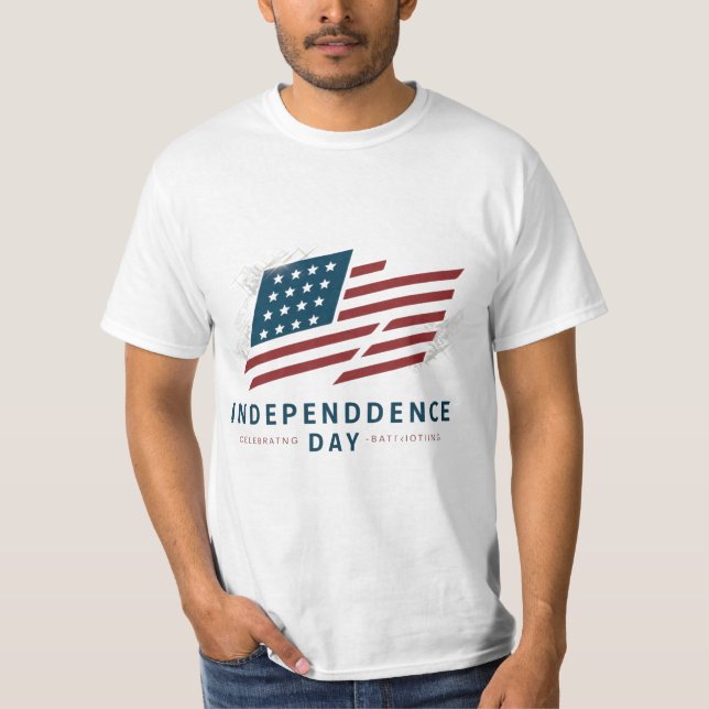 Vintage American Flag Independence Day T-Shirt (Front)