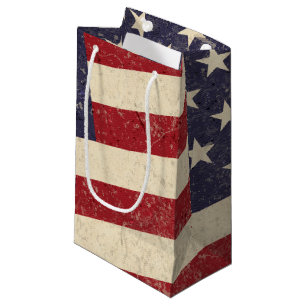 Vintage American Flag July 4th BBQ Faded Old Glory Small Gift Bag