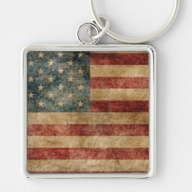 Vintage American Flag Key Ring (Front)