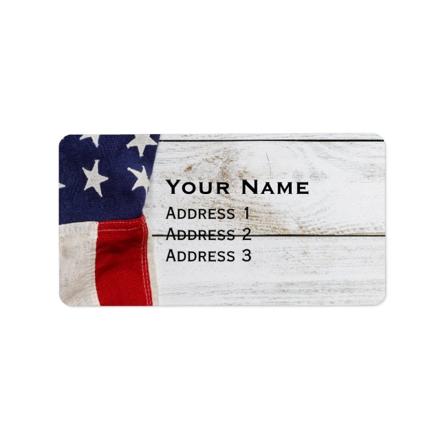 Vintage American Flag Label (Front)