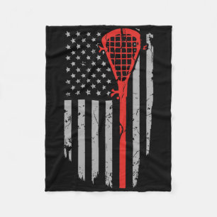 Vintage American Flag Lacrosse Youth Apparel Fleece Blanket